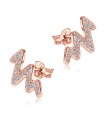 Sharp Wavy Line With CZ Stone Silver Ear Stud STS-5492